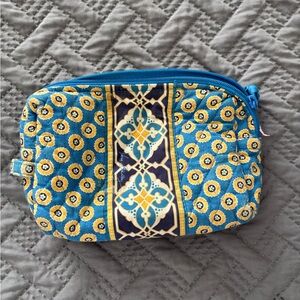 Vera Bradley Blue and Yellow Floral Cosmetic Bag